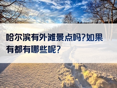 哈尔滨有外滩景点吗？如果有都有哪些呢？