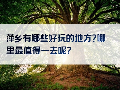 萍乡有哪些好玩的地方？哪里最值得一去呢？