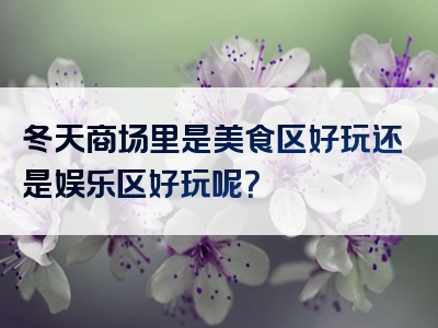 冬天商场里是美食区好玩还是娱乐区好玩呢？