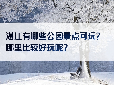 湛江有哪些公园景点可玩？哪里比较好玩呢？