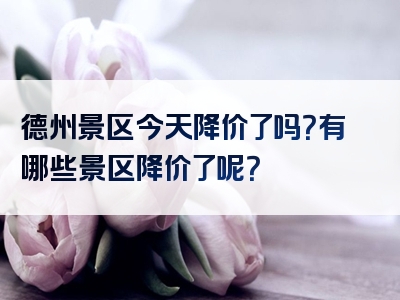 德州景区今天降价了吗？有哪些景区降价了呢？