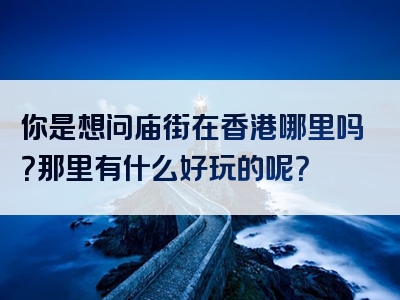 你是想问庙街在香港哪里吗？那里有什么好玩的呢？