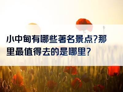 小中甸有哪些著名景点？那里最值得去的是哪里？