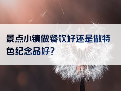 景点小镇做餐饮好还是做特色纪念品好？