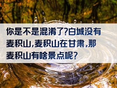 你是不是混淆了？白城没有麦积山，麦积山在甘肃，那麦积山有啥景点呢？