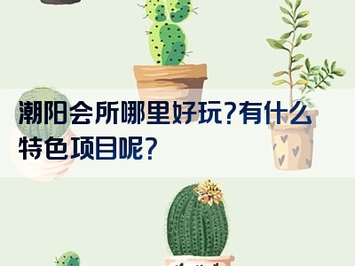 潮阳会所哪里好玩？有什么特色项目呢？