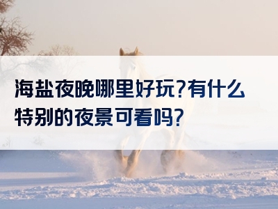 海盐夜晚哪里好玩？有什么特别的夜景可看吗？