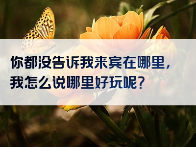 你都没告诉我来宾在哪里，我怎么说哪里好玩呢？