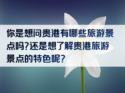 你是想问贵港有哪些旅游景点吗？还是想了解贵港旅游景点的特色呢？