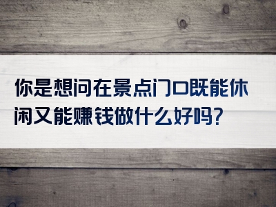 你是想问在景点门口既能休闲又能赚钱做什么好吗？