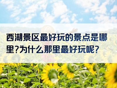 西湖景区最好玩的景点是哪里？为什么那里最好玩呢？