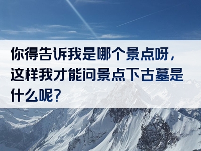 你得告诉我是哪个景点呀，这样我才能问景点下古墓是什么呢？