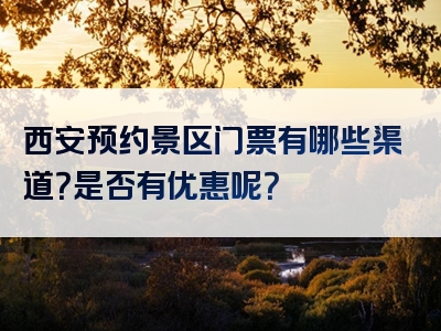 西安预约景区门票有哪些渠道？是否有优惠呢？