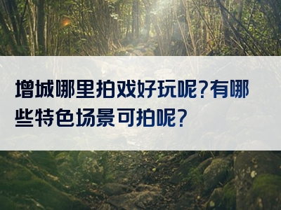 增城哪里拍戏好玩呢？有哪些特色场景可拍呢？