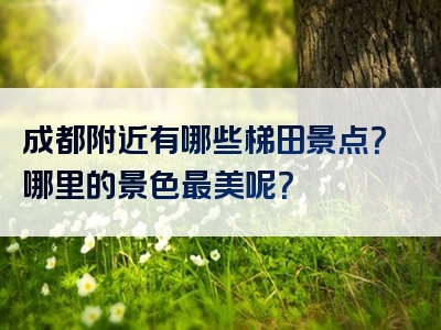 成都附近有哪些梯田景点？哪里的景色最美呢？