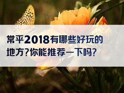 常平2018有哪些好玩的地方？你能推荐一下吗？