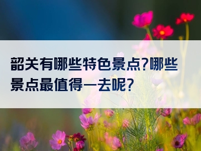 韶关有哪些特色景点？哪些景点最值得一去呢？