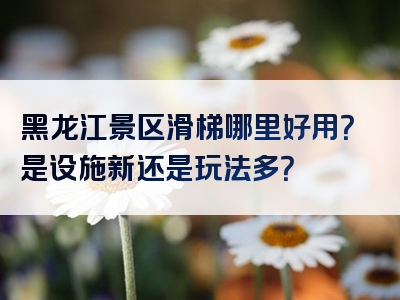 黑龙江景区滑梯哪里好用？是设施新还是玩法多？