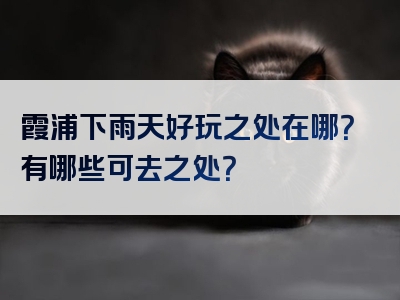霞浦下雨天好玩之处在哪？有哪些可去之处？