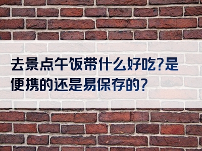 去景点午饭带什么好吃？是便携的还是易保存的？