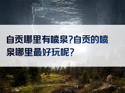 自贡哪里有喷泉？自贡的喷泉哪里最好玩呢？