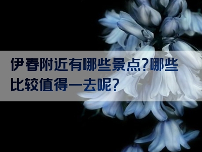 伊春附近有哪些景点？哪些比较值得一去呢？