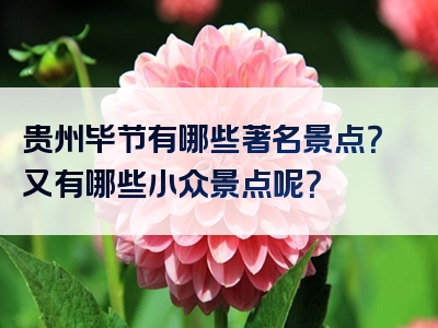 贵州毕节有哪些著名景点？又有哪些小众景点呢？