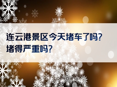 连云港景区今天堵车了吗？堵得严重吗？