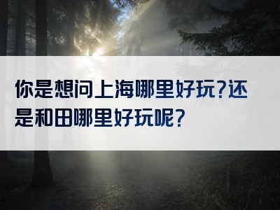 你是想问上海哪里好玩？还是和田哪里好玩呢？