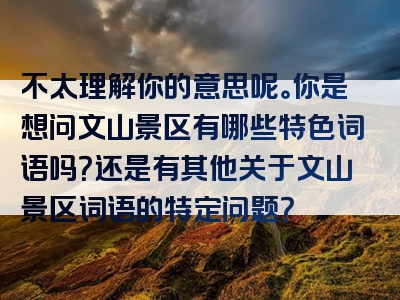 不太理解你的意思呢。你是想问文山景区有哪些特色词语吗？还是有其他关于文山景区词语的特定问题？