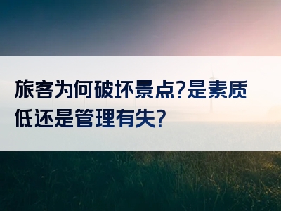 旅客为何破坏景点？是素质低还是管理有失？