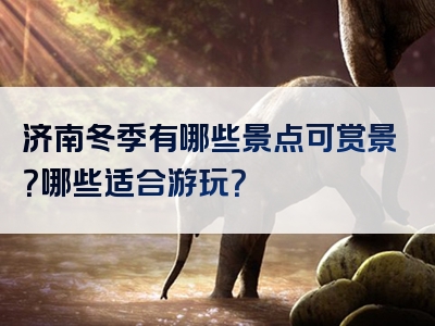 济南冬季有哪些景点可赏景？哪些适合游玩？