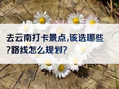 去云南打卡景点，该选哪些？路线怎么规划？