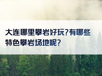 大连哪里攀岩好玩？有哪些特色攀岩场地呢？