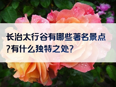 长治太行谷有哪些著名景点？有什么独特之处？