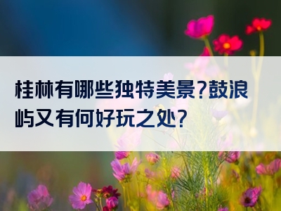 桂林有哪些独特美景？鼓浪屿又有何好玩之处？