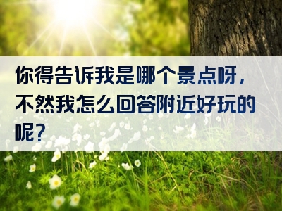 你得告诉我是哪个景点呀，不然我怎么回答附近好玩的呢？