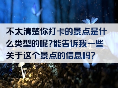 不太清楚你打卡的景点是什么类型的呢？能告诉我一些关于这个景点的信息吗？