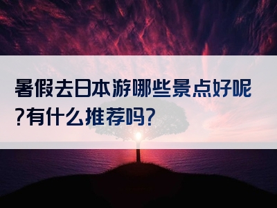 暑假去日本游哪些景点好呢？有什么推荐吗？