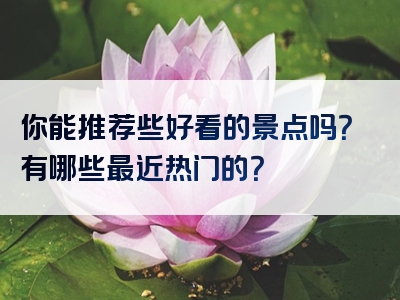 你能推荐些好看的景点吗？有哪些最近热门的？