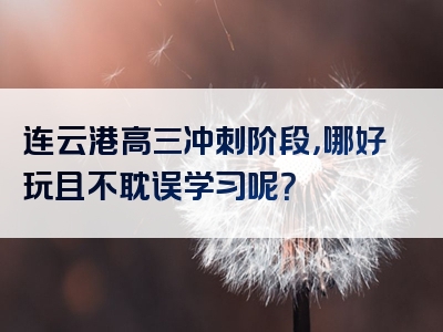 连云港高三冲刺阶段，哪好玩且不耽误学习呢？