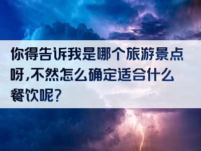 你得告诉我是哪个旅游景点呀，不然怎么确定适合什么餐饮呢？