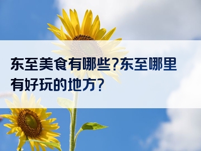 东至美食有哪些？东至哪里有好玩的地方？