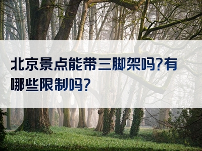 北京景点能带三脚架吗？有哪些限制吗？