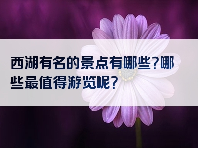 西湖有名的景点有哪些？哪些最值得游览呢？