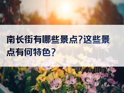 南长街有哪些景点？这些景点有何特色？