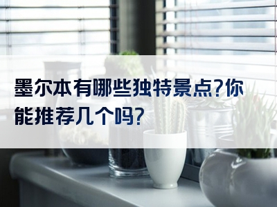 墨尔本有哪些独特景点？你能推荐几个吗？