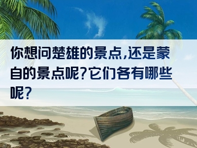 你想问楚雄的景点，还是蒙自的景点呢？它们各有哪些呢？