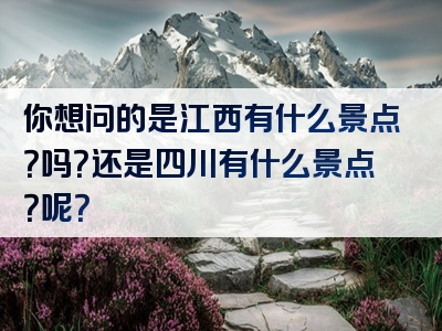 你想问的是江西有什么景点？吗？还是四川有什么景点？呢？