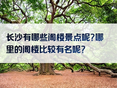 长沙有哪些阁楼景点呢？哪里的阁楼比较有名呢？